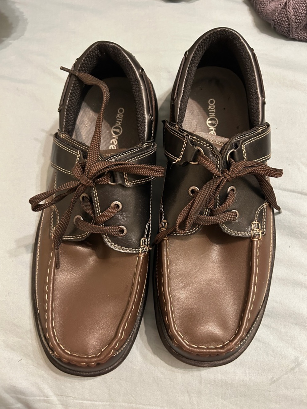 Men's Brown OrthoFeet Two-Tone Shoes